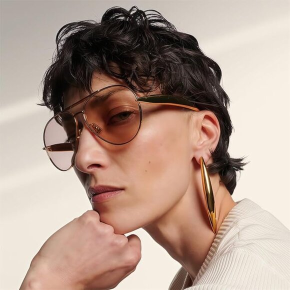 Gold Aviator Sunglasses main image 6